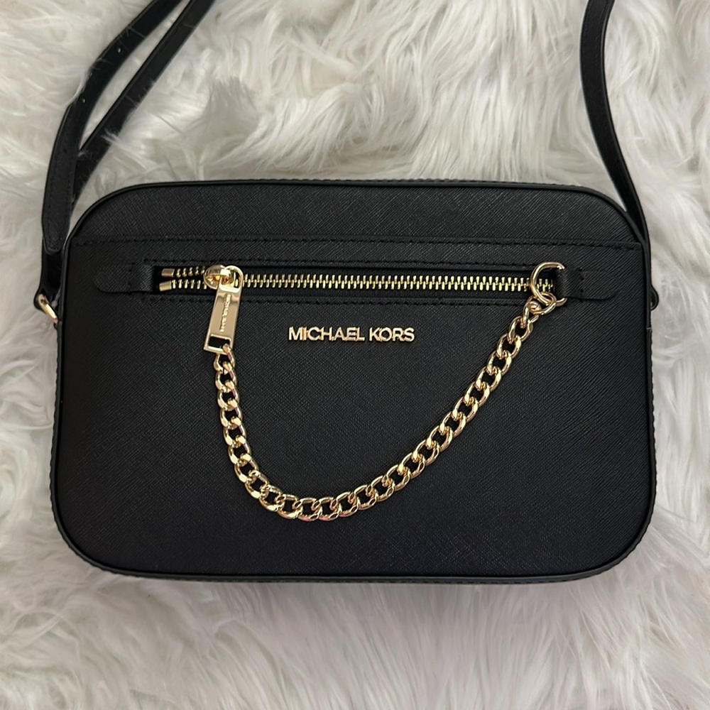 Michael kors black gold chain crossbody- New - Picture 2 of 10